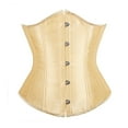 thumbnail image 1 of Corset Belt Satin Vintage Underbust Corset Bustier Top Tummy Control Waist Trainer Steel Boned Waist Cincher Corset Beige M, 1 of 2
