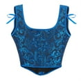 thumbnail image 1 of Corset Belt for Women Vintage Adjustable Straps Front Lace Up Bustier Bodysuit Slim Fit Floral Embroidery Patterns Halloween Waist&nbsp;Trainer Blue L, 1 of 7