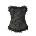 thumbnail image 1 of Corset Lingerie Vintage Gothic Corset Bustier Top Overbust Waist Trainer Tummy Control Steel Boned Waist Cincher Corset Lingerie for Women Black S, 1 of 2