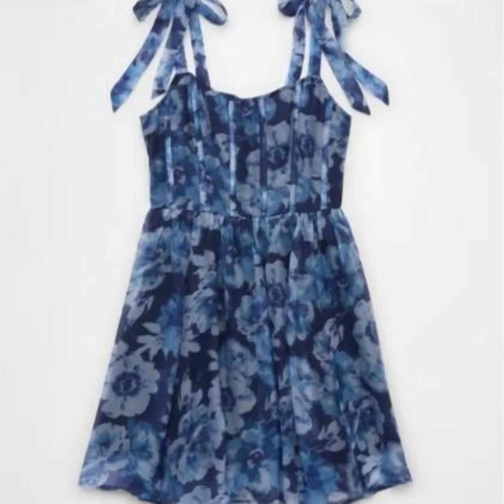 Mittoshop Floral Tie Waist Half Sleeve Mini Dress