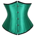 thumbnail image 1 of Corset Top Bustier Renaissance Lace up Lingerie Women Overbust Satin Plus Size 05-Green XXXXXXL, 1 of 2