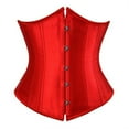 thumbnail image 1 of Corset Top Bustier Renaissance Lace up Lingerie Women Overbust Satin Plus Size 10-Wine XXXXXXL, 1 of 2