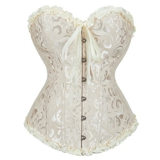 Women's Lace up Corset Fashion Vintage Shapewear Brocade Lace