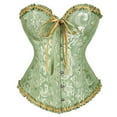 thumbnail image 1 of Corset Top Bustiers for Women Lace Up Ovebust Victorian Corset Plus Size Vintage Corsets Green 6XL, 1 of 5