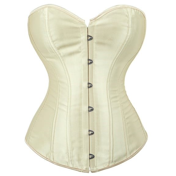 Corset Top For Women Bustier Lingerie for Women Stain Overbust Vintage Waist Cincher Beige XL