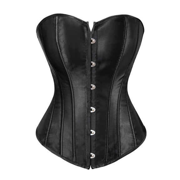 Corset Top For Women Bustier Lingerie for Women Stain Overbust Vintage Waist Cincher Black 2XL