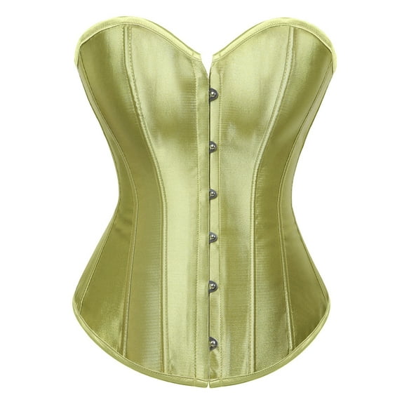 Corset Top For Women Bustier Lingerie for Women Stain Overbust Vintage Waist Cincher Gold XL