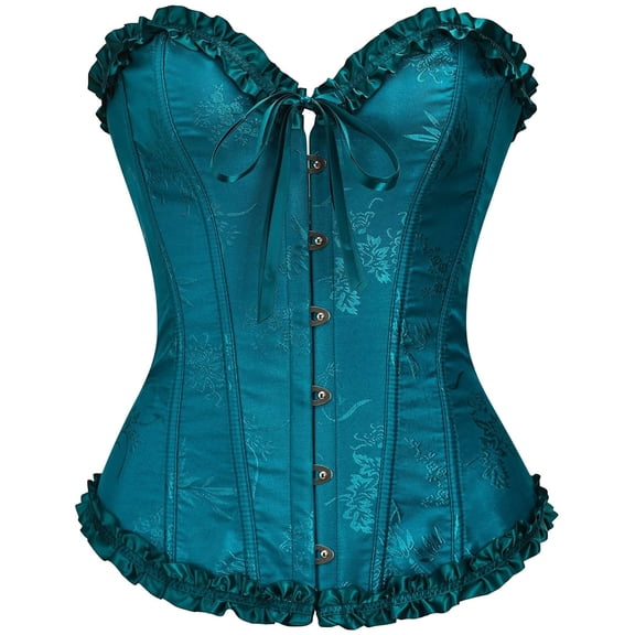 Corset Top for Women - Overbust Lace Up Waist Cincher Bustier Lingerie - Corsett - Size XL