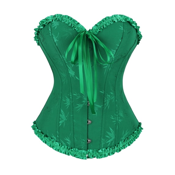 Corset Top for Women Plus Size Vintage Renaissance Lace up Outfits Medieval Party Waist Green 7XL