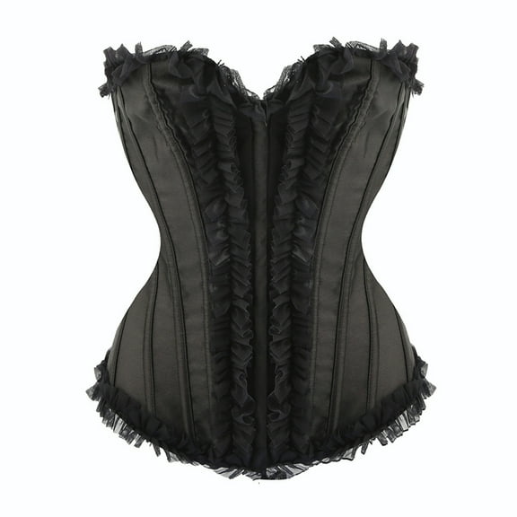 Corset Tops for Women New Women's Court Gothic Corset Lace Breasted Outerwear Bodysuit Corset Bustier Lingerie Retro Corset Tops Bustier Women's Bustiers Black XXL New