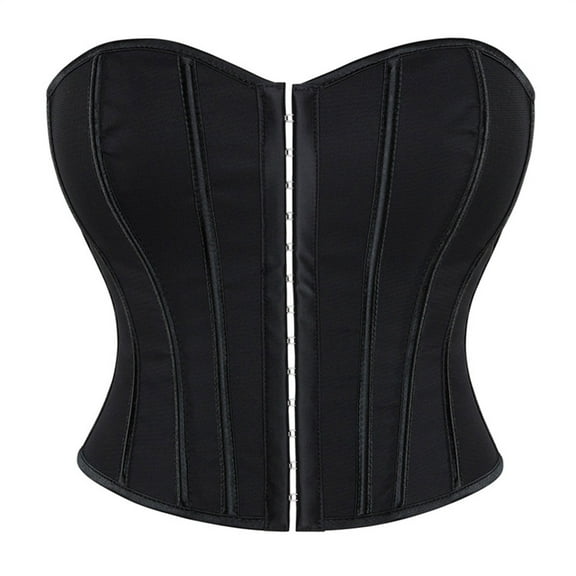 Corset Tops for Women Ofreoo Women's Solid Color Breasted Strapless Support Chest GatheringShapewear Fashion Outfit (Available in Plus Size)