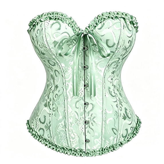 Corset Tops for Women,Plus Size Bustier Shapewear Lingerie,Lace Tied Renaissance Overbust Corset Push Up Bodysuit
