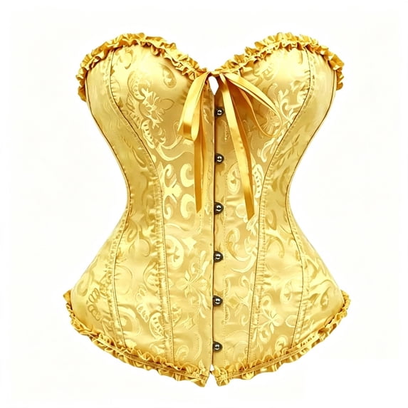 Corset Tops for Women,Plus Size Bustier Shapewear Lingerie,Lace Tied Renaissance Overbust Corset Push Up Bodysuit