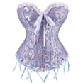 thumbnail image 1 of Corset Tops for Women Plus Size Floral Renaissance Corset Overbust Corset Lace up Corset Blue Size 5XL, 1 of 5