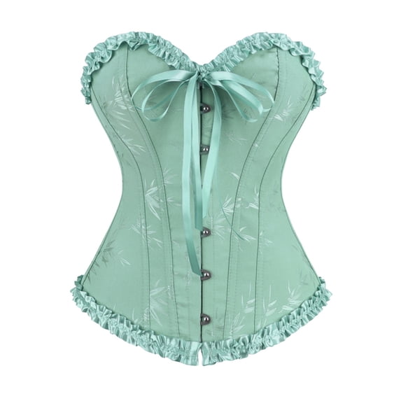 Corset Tops for Women Plus Size Vintage Renaissance Lace up Outfits Medieval Party Waist Green L