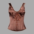 Corset Tops for Women Solid Fishbone Vest French Front Lace Up Side Zip ...