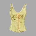 Corset Tops for Women Solid Fishbone Vest French Front Lace Up Side Zip ...