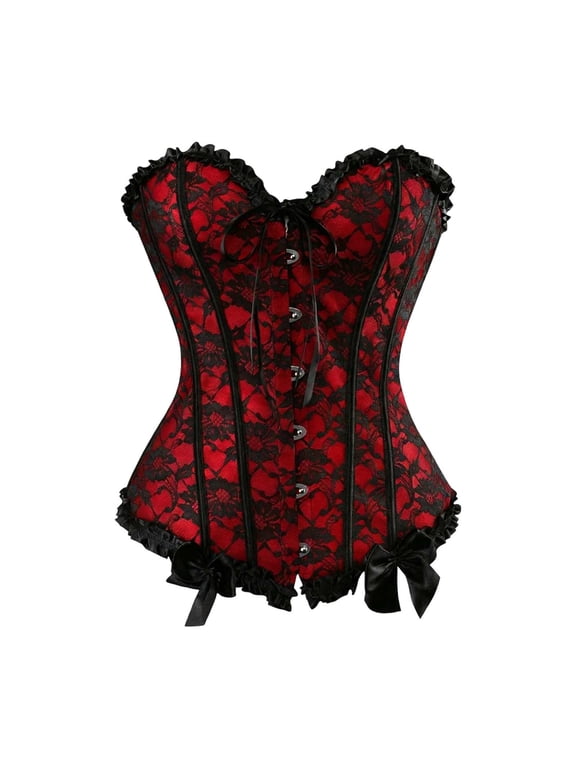 Corset Tops for Women Vintage Backless Tight Fitting Bustier Fashion Body Shaping Top Brick Red