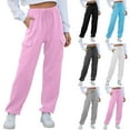 thumbnail image 1 of Corset Waist Sweatpants for Women High Waisted Tummy Control Cargo Pants with Pockets Long Lounge Pants Casual Daily Joggers [Cozy Lounge Gifts for Women] | CSEONE,Pink L, 1 of 9