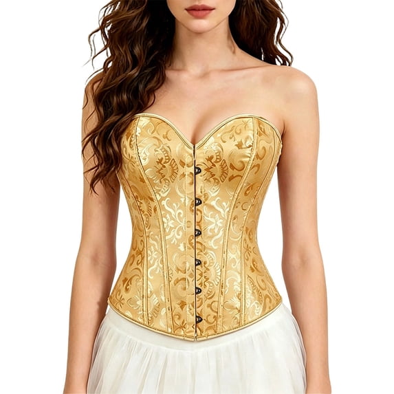 Women's Corset Tops Strapless No Bustier Shapewear for Bridal Wedding Formal Halloween Evening Occasions