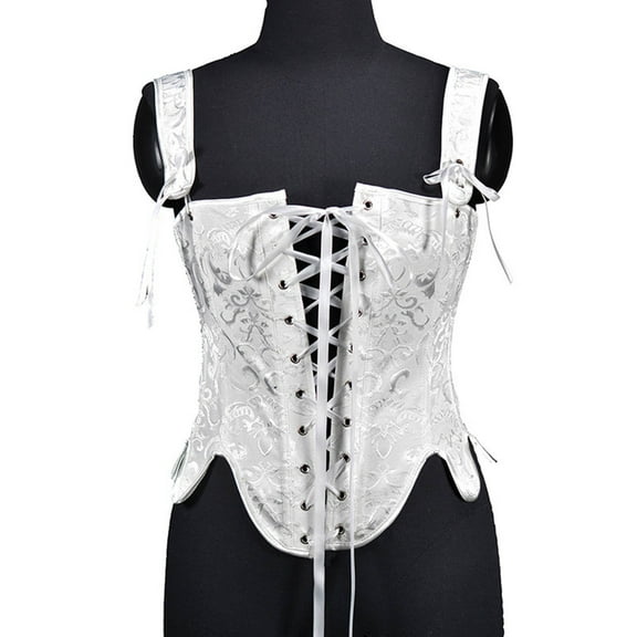 Corset for Women Fashion, Fashion Women's Sweet Tie Corset Petals Print Underwear Shapewear New Plus Size Renaissance Bustier Style B-8 White XS