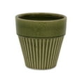 thumbnail image 1 of Corseta Tapered Vertical Lined Pattern Ceramic Pot, Olive Green - Large, 1 of 1