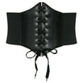 thumbnail image 1 of Corsets Belt Tops Women Halloween Costume Lace up Stretchy Waist Belt Bustiers Corsets Black 68cm, 1 of 3
