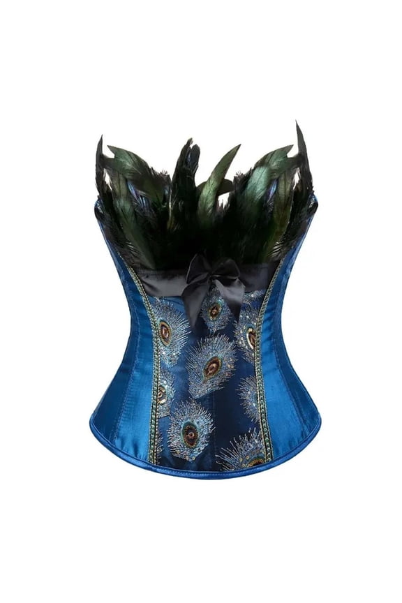 Corsets Dress for Women Bustier Lingerie for Peacock Feather Halloween Renaissance Plus Size