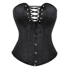 Gothic Jacquard Corset Top for Women's Plus Size Lace Up