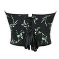 thumbnail image 1 of Corsets for Women Lace Up Bustier Push Up Overbust Bodysuit Halloween Cosplay Slim Fit Floral Embroidery Patterns Waist&nbsp;Trainer Black L, 1 of 5