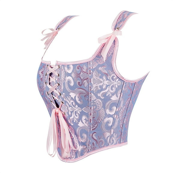 Corsets for Women Lace Up Overbust Floral Corset with Adjustable Straps Sculpting Bustiers Womens Corset Top
