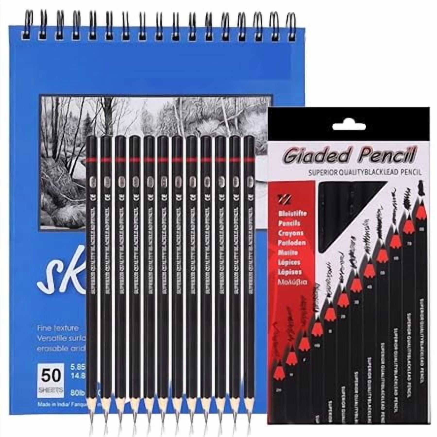 Corslet Set of 13 Drawing Kit 12 pc Drawing Pencils Set Sketch Pencil Shading Sketching Kit Graphite Artist Stationary
