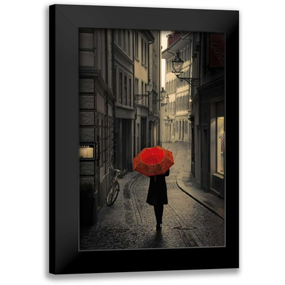 Corso, Stefano 11x14 Black Modern Framed Museum Art Print Titled - Red Rain