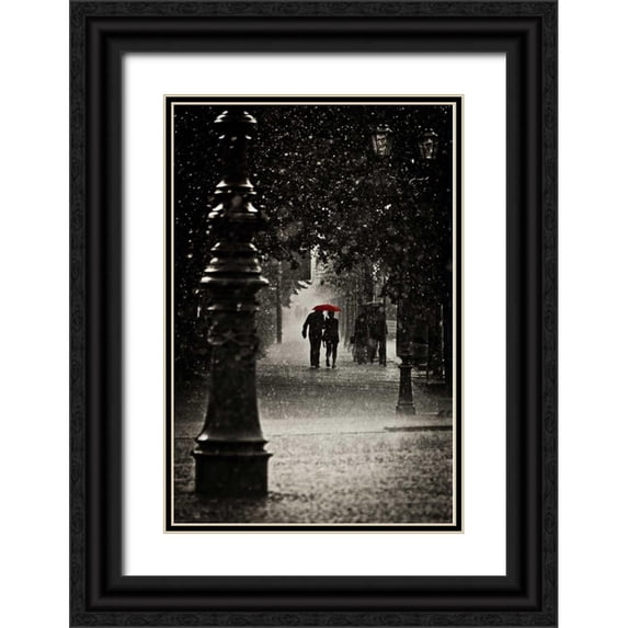 Corso, Stefano 17x24 Black Ornate Wood Framed with Double Matting Museum Art Print Titled - Fragments of Water