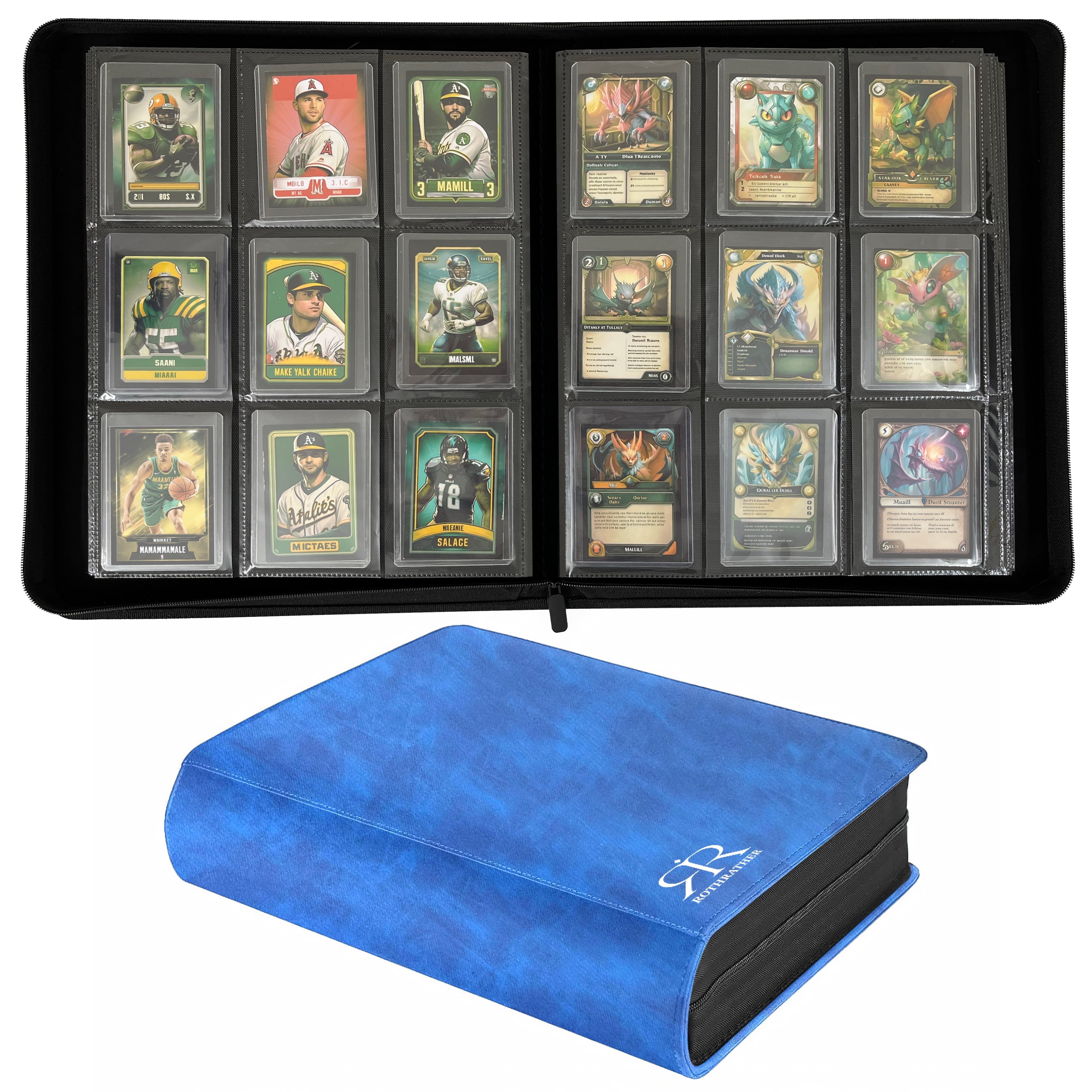 Premium Toploader Binder With 288 Pockets - Side Loading Design For TCG Cards & Collectibles