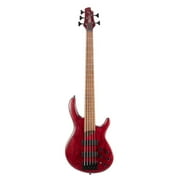Cort B5 Element Artisan Series 5-String Bass Guitar - Open Pore Burgandy Red
