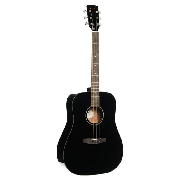 Cort Earth60BK Dreadnought Acoustic Guitar Solid Spruce Top Black OP
