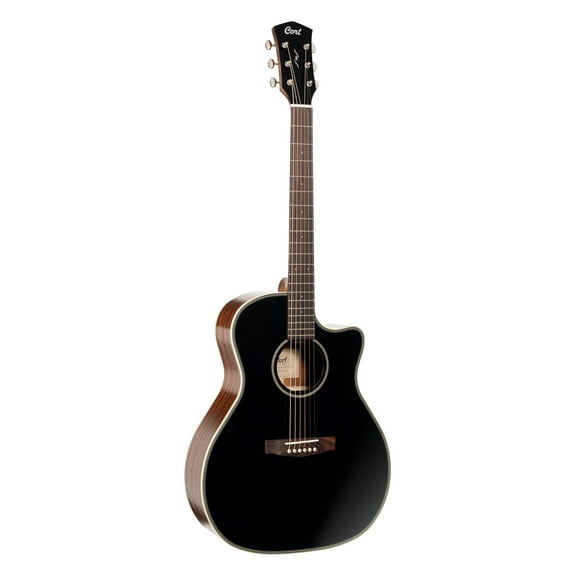 Cort Essence GA4 Auditorium Acoustic-Electric Guitar - Black Top Semi Gloss