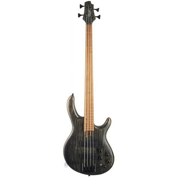 Cort Guitars B4ELEMENTOPTB-U FW-Artisan Element 4 String Open Pore Electric Guitar, Trans Black