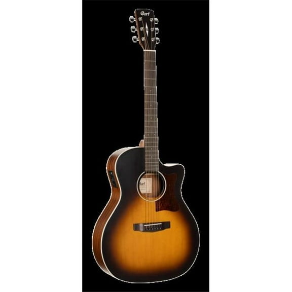 Cort Guitars GA1EOPSB-U Grand Regal Series Grand Auditorium A-E Guitar Sunburst, Natural Open Pore