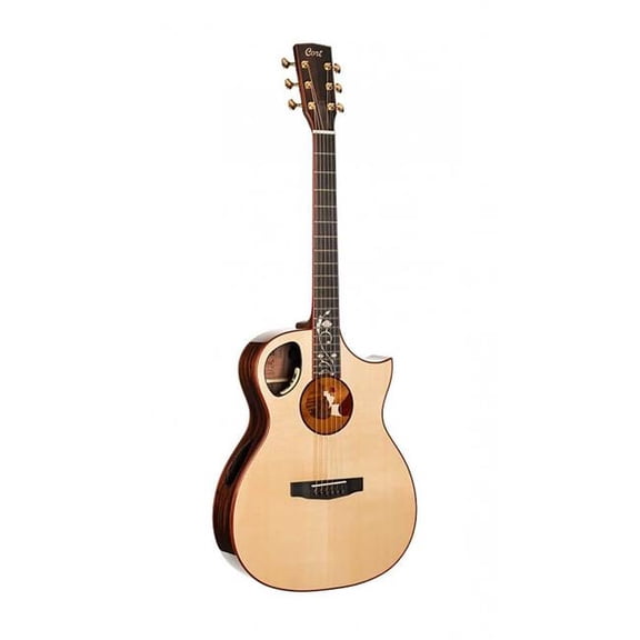 Cort Guitars ROSELYN-U Masterpiece Series Roselyn AE Guitar with Case, Natural Glossy