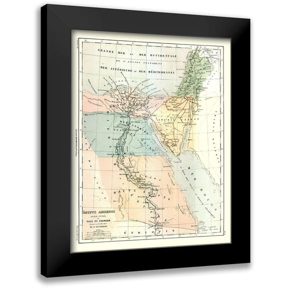 Cortambert 12x14 Black Modern Framed Museum Art Print Titled - Middle East Ancient Egypt Arabia Canaan