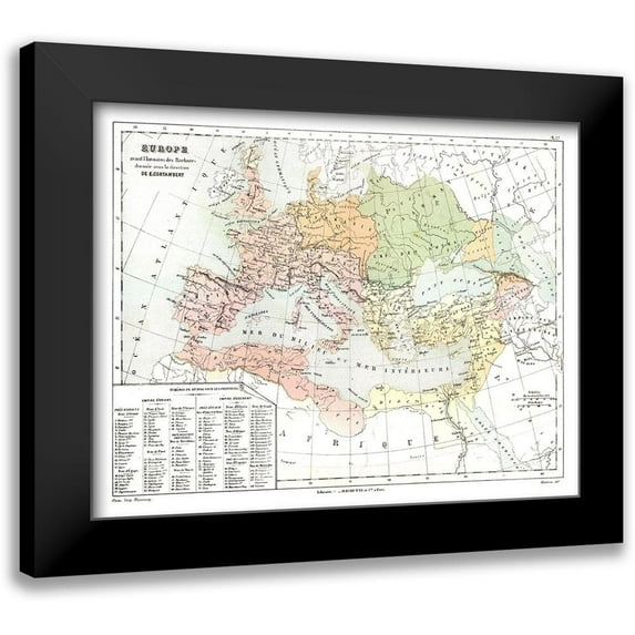 Cortambert 24x20 Black Modern Framed Museum Art Print Titled - Europe Barbarian Invasions II - Cortambert 1880
