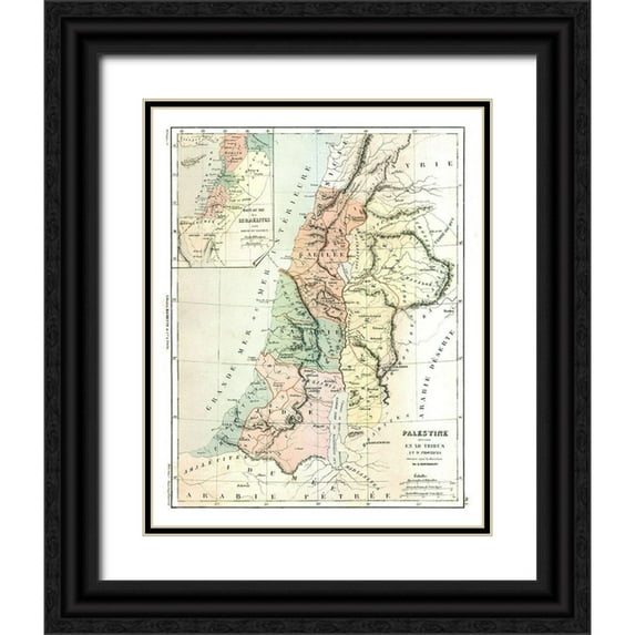 Cortambert 26x32 Black Ornate Wood Framed with Double Matting Museum Art Print Titled - Middle East Palestine Kingdom of Israel