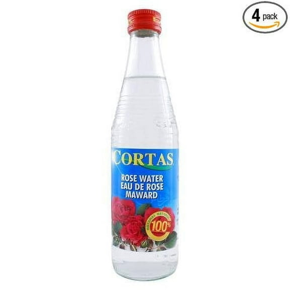 Cortas Rose Water, 10-Ounce Bottles (Pack of 4)