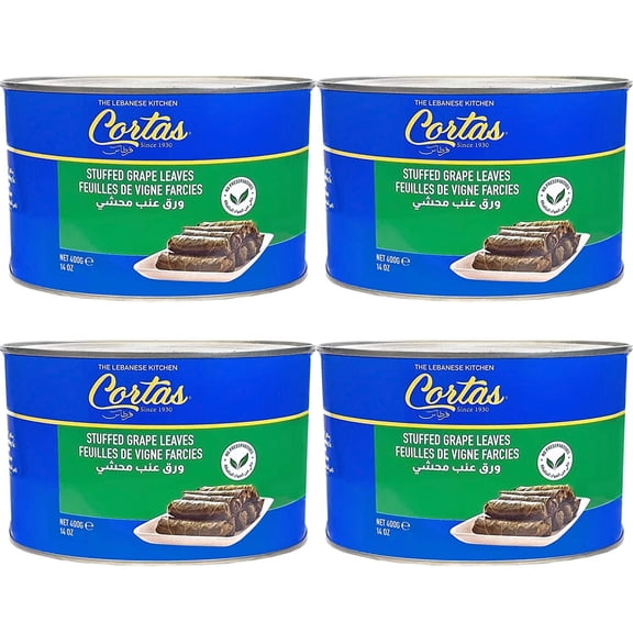 Cortas - Stuffed Grape Leaves, Ready To Eat 400g /each (4 Pack)