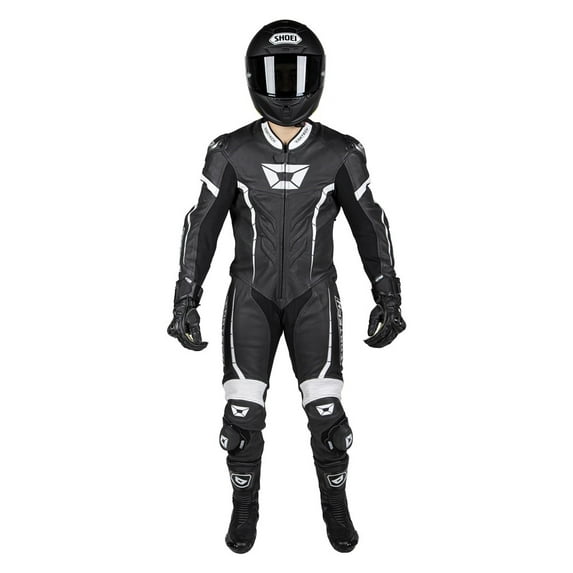 Cortech Adrenaline GP 1-Pc Leather Motorcycle Suit Black/White XL