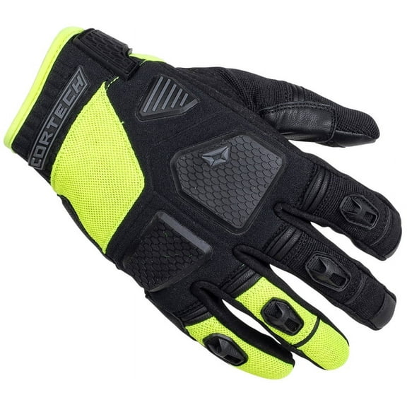 Cortech Aero-Flo Mens Textile Motorcycle Gloves Hi-Viz/Black XL