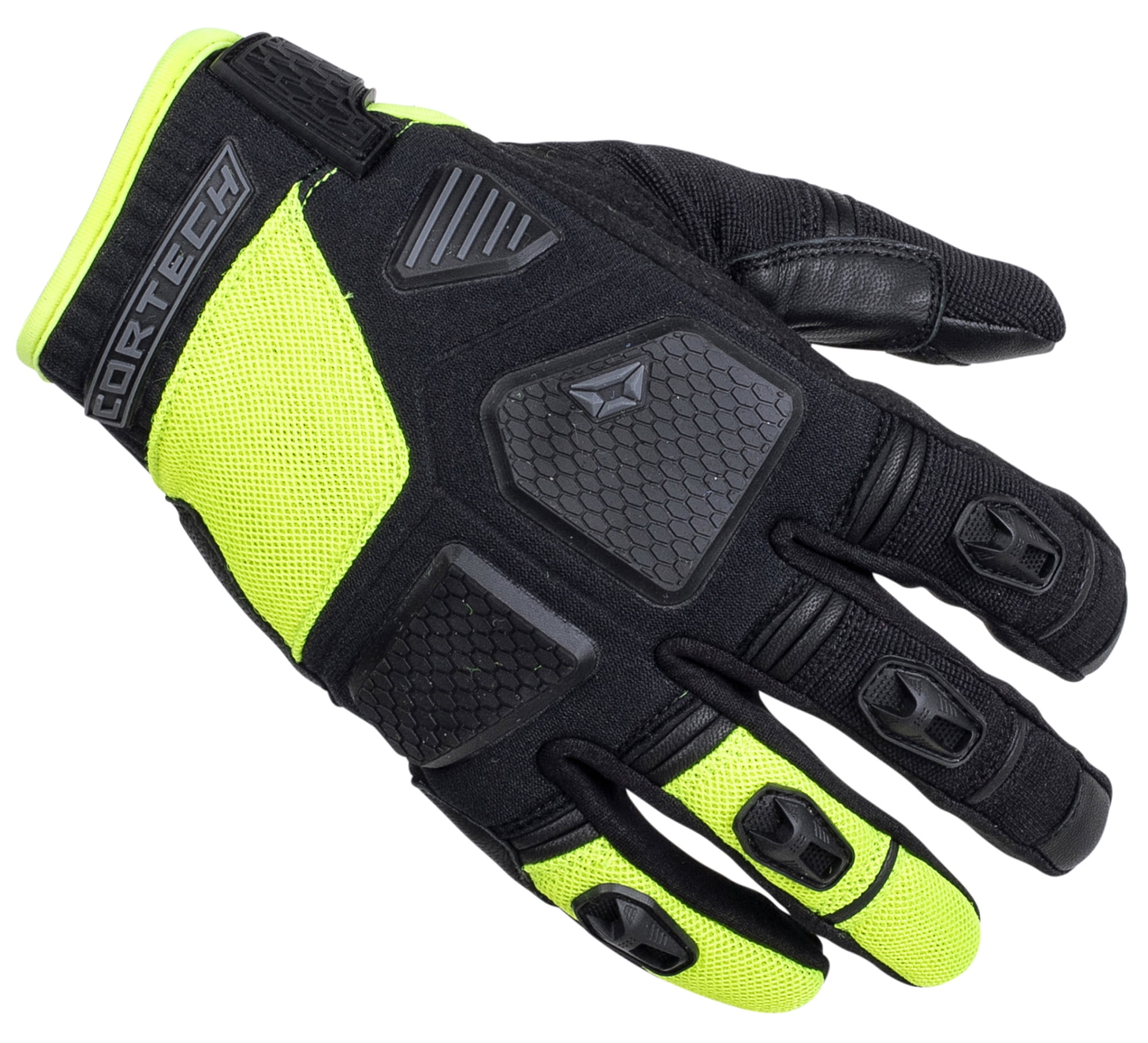 Cortech Aero-Flo Mens Textile Motorcycle Gloves Hi-Viz/Black XXL
