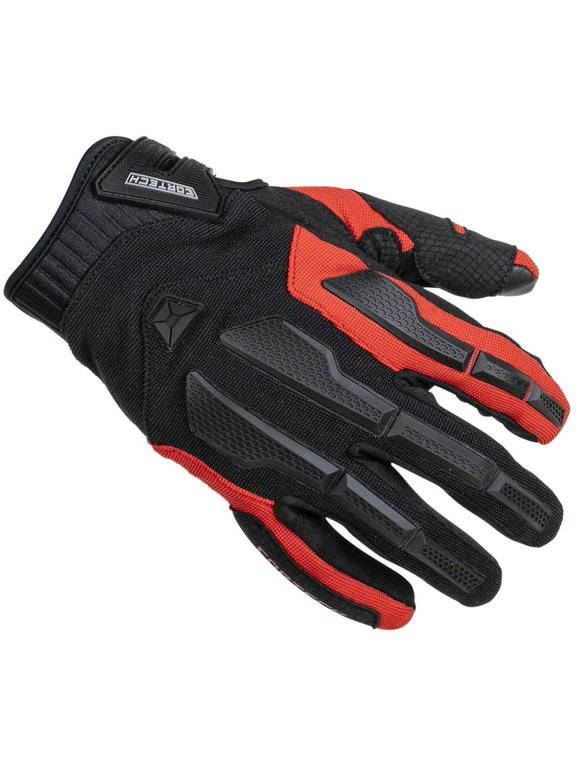 Aero-Tec Mens Textile Motorcycle Gloves Red LG